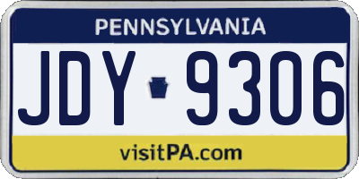 PA license plate JDY9306