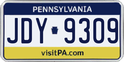 PA license plate JDY9309