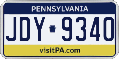 PA license plate JDY9340