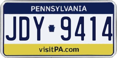 PA license plate JDY9414