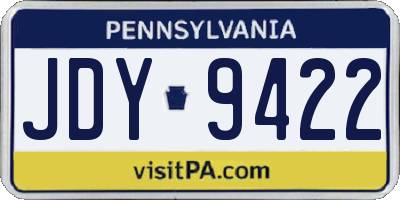 PA license plate JDY9422