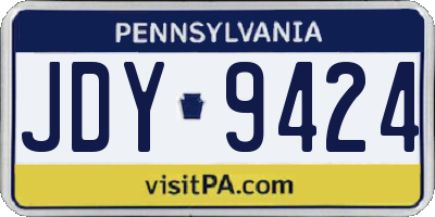 PA license plate JDY9424