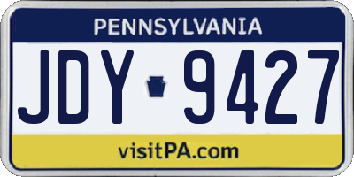 PA license plate JDY9427