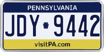 PA license plate JDY9442