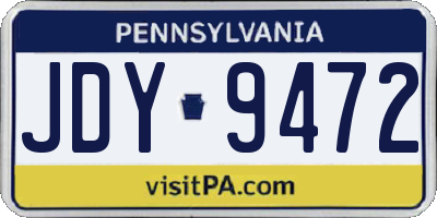 PA license plate JDY9472