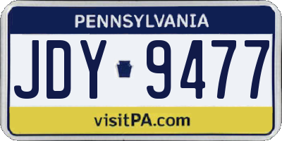 PA license plate JDY9477