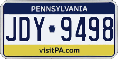 PA license plate JDY9498