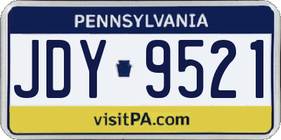 PA license plate JDY9521