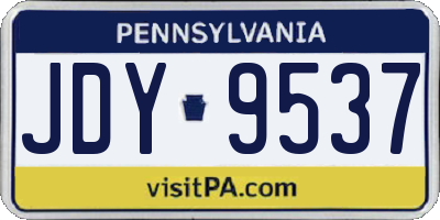 PA license plate JDY9537