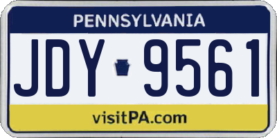 PA license plate JDY9561