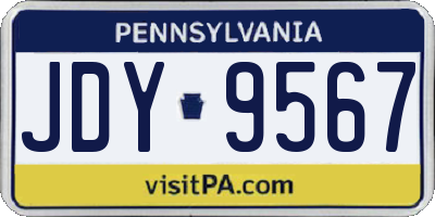 PA license plate JDY9567