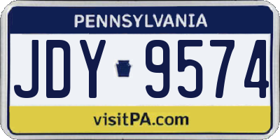 PA license plate JDY9574