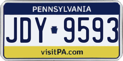 PA license plate JDY9593