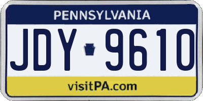 PA license plate JDY9610