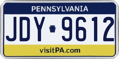 PA license plate JDY9612