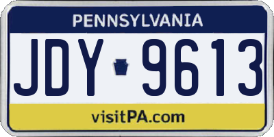 PA license plate JDY9613