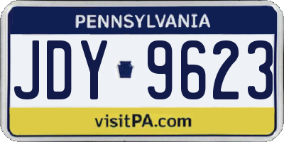 PA license plate JDY9623