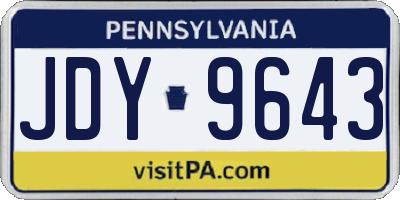 PA license plate JDY9643