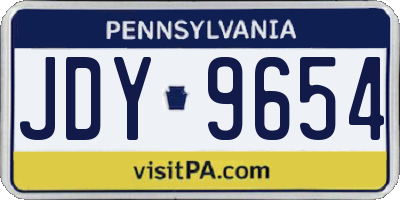 PA license plate JDY9654