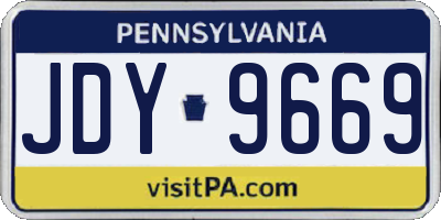 PA license plate JDY9669