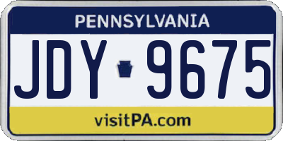 PA license plate JDY9675