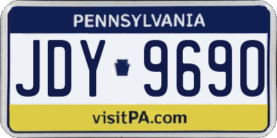 PA license plate JDY9690