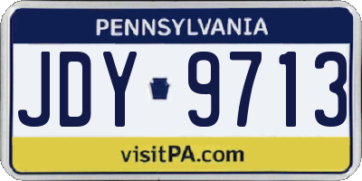 PA license plate JDY9713