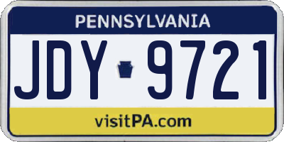 PA license plate JDY9721
