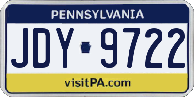 PA license plate JDY9722