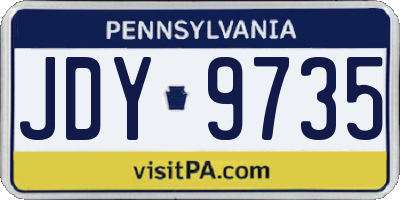 PA license plate JDY9735