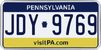 PA license plate JDY9769