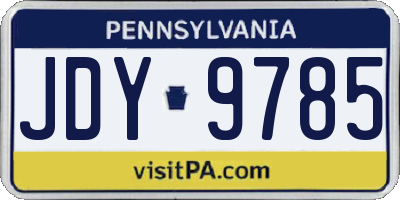 PA license plate JDY9785