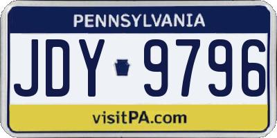 PA license plate JDY9796