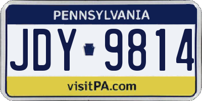 PA license plate JDY9814