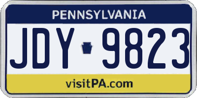 PA license plate JDY9823
