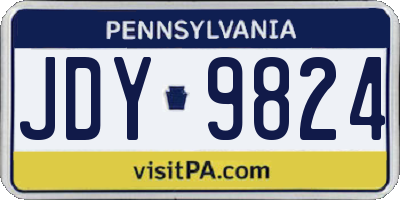 PA license plate JDY9824