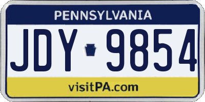 PA license plate JDY9854