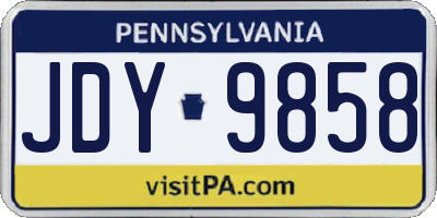 PA license plate JDY9858