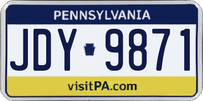 PA license plate JDY9871
