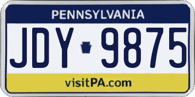 PA license plate JDY9875