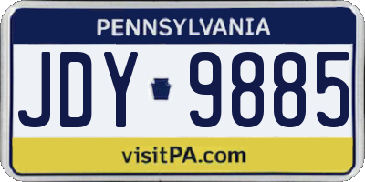 PA license plate JDY9885