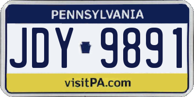 PA license plate JDY9891