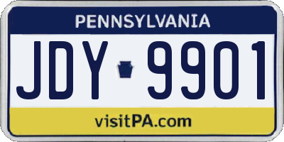 PA license plate JDY9901