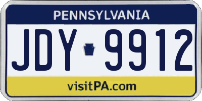PA license plate JDY9912