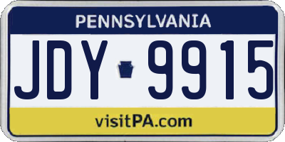 PA license plate JDY9915