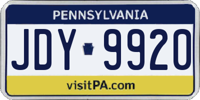 PA license plate JDY9920