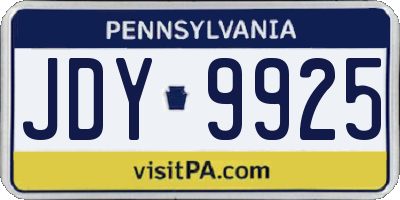 PA license plate JDY9925