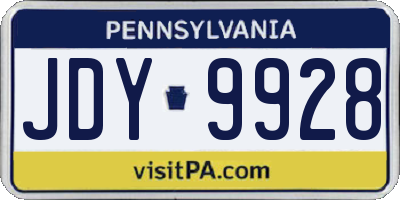 PA license plate JDY9928