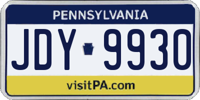 PA license plate JDY9930