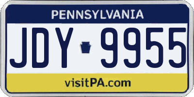 PA license plate JDY9955